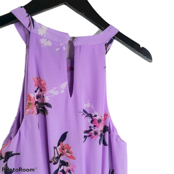 Blue Rain Lavender Purple Floral Halter MiDi Dress - Picture 5 of 7